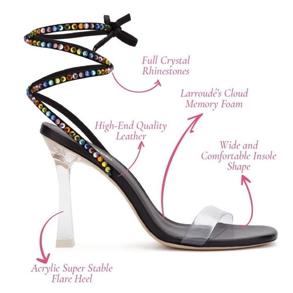 LARROUDE Gloria Disco Heels Size 8.5 NWOT - Picture 4 of 16